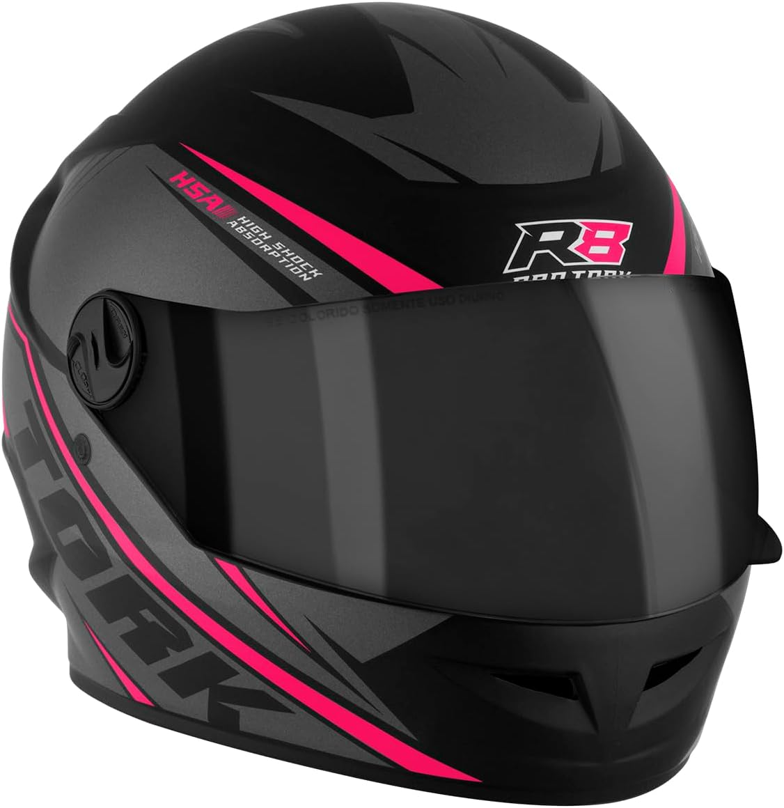 Capacete Pro Tork R8 Fehcado, Viseira Fumê - Imagem 4