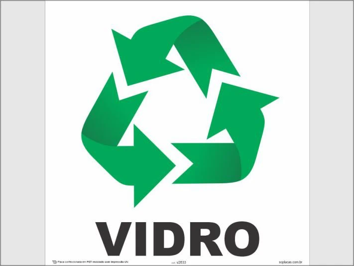 Placa de coleta seletiva: Vidro