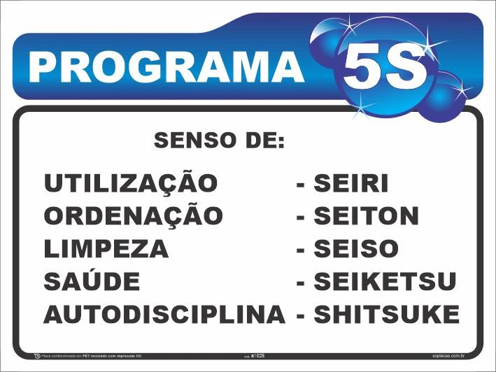 Placa de 5S: Senso de 5S