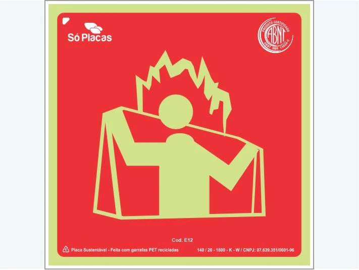 Placa de incêndio E12: Manta Antichama E12