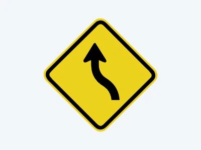 Placa de advertência A-5A: Curva em “S” à esquerda