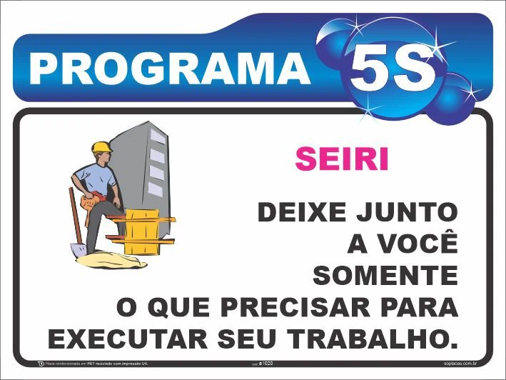 Placa de 5S: Seiri