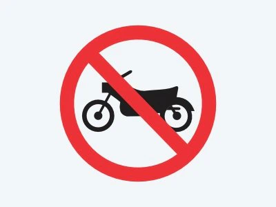 Placa de regulamentação R-37: Proibido trânsito de motocicletas, motonetas e ciclomotores