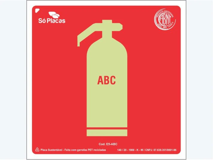 Placa de incêndio E5-ABC: de Extintor ABC E5-ABC