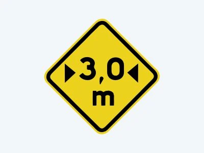 Placa de advertência A-38: Largura limitada