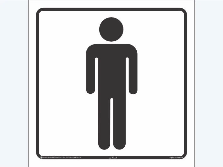 Placa indicativa: Banheiro Masculino