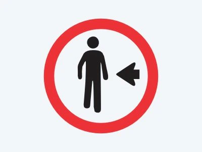Placa de regulamentação R-30: Pedestre, ande pela esquerda