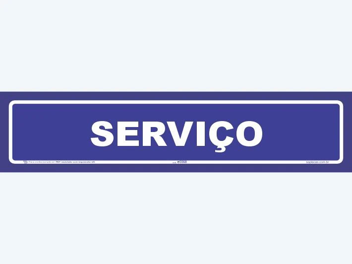 Placa indicativa: Serviço