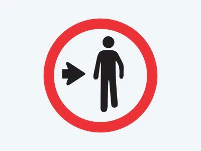 Placa de regulamentação R-31: Pedestre, ande pela direita