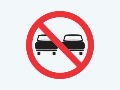 Placa de regulamentação R-7: Proibido ultrapassar