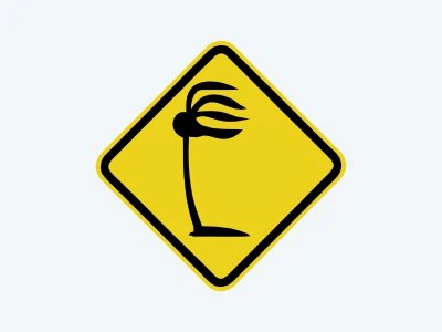 Placa de advertência A-44: Vento lateral