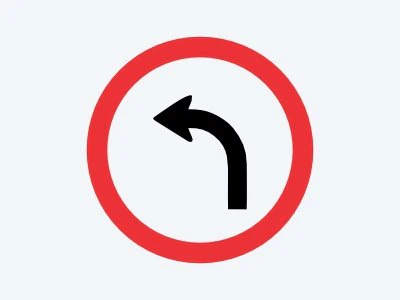 Placa de regulamentação R-25A: Vire à esquerda