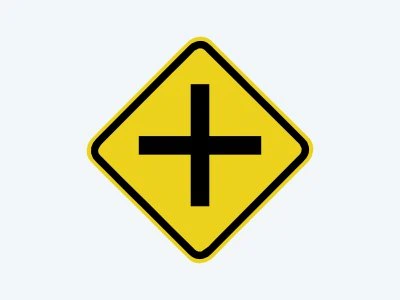 Placa de advertência A-6: Cruzamento de vias