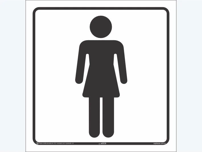 Placa indicativa: Banheiro Feminino