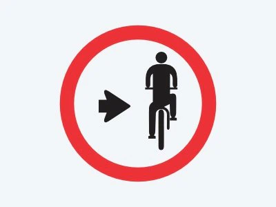 Placa de regulamentação R-35B: Ciclista, transite à direita