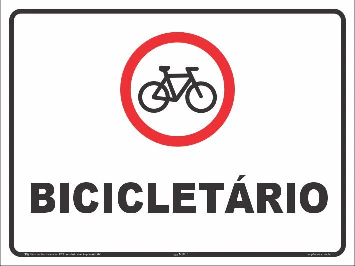 Placa de estacionamento: Bicicletário