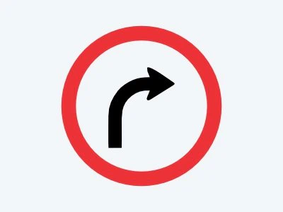 Placa de regulamentação R-25B: Vire à direita