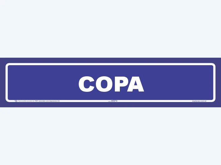 Placa indicativa: Copa