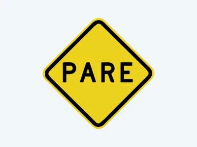 Placa de advertência A-15: Parada obrigatória à frente