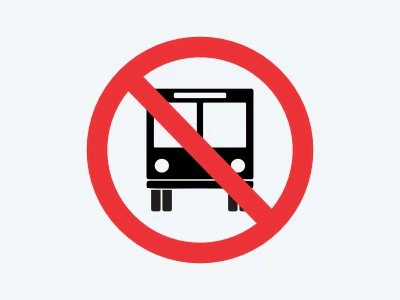 Placa de regulamentação R-38: Proibido trânsito de ônibus