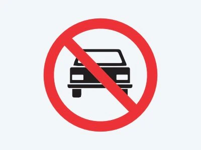 Placa de regulamentação R-10: Proibido trânsito de veículos automotores