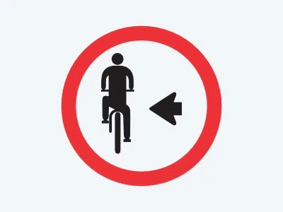 Placa de regulamentação R-35A: Ciclista, transite à esquerda