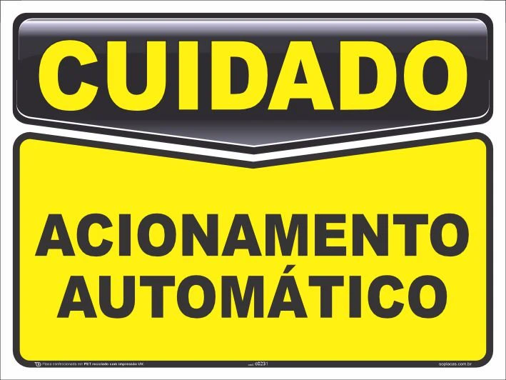 Placa de cuidado: Acionamento automático