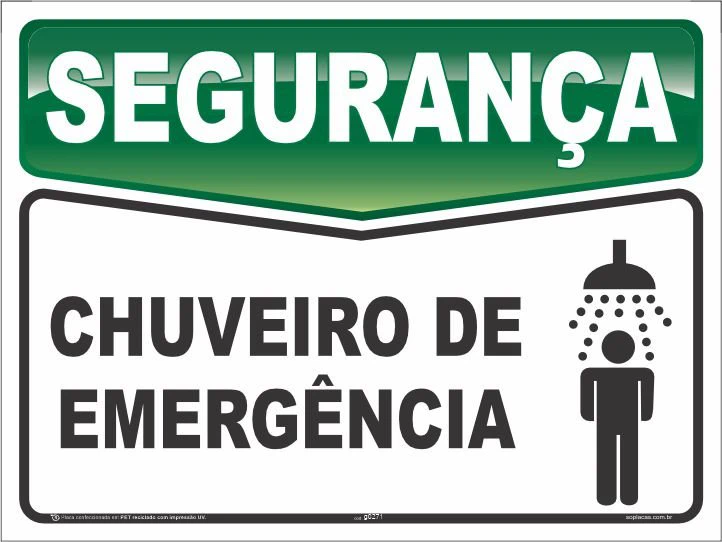 Placa de segurança: Chuveiro de emergência